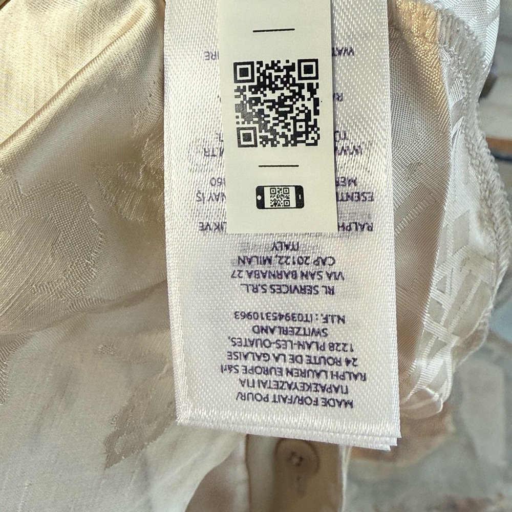 NWOT Ralph Lauren Beige Floral Jacquard Purple label Pants Women’s 32 - Picture 7 of 7
